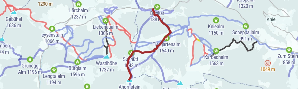 Route map: Skitour zum Ahornstein